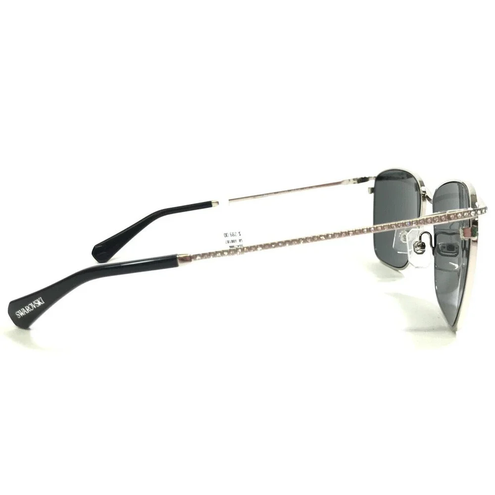 Swarovski Sunglasses SK7006 400187 Polished Silver Clear Sparkly Crystals 140